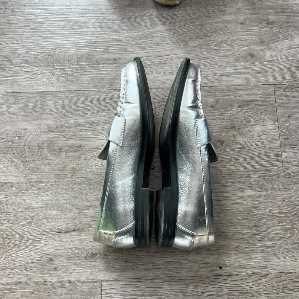 Zara | US7 / EU37 / Silver Loafers - Picture 2 of 4